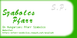 szabolcs pfarr business card